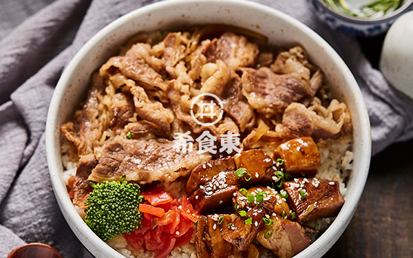 东坡肉牛丼双拼饭